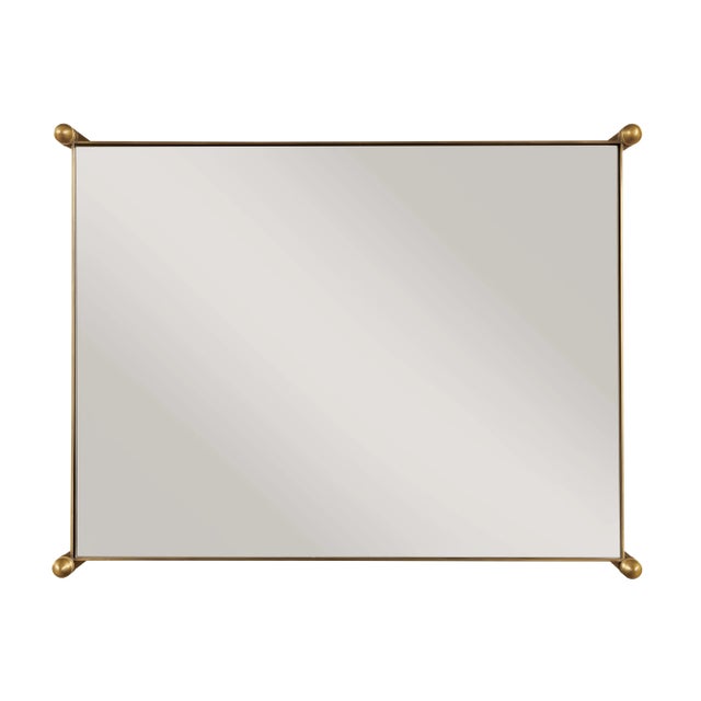 Transitional Odesa Brass & Mirrored Top Chairside Table For Sale - Image 3 of 4