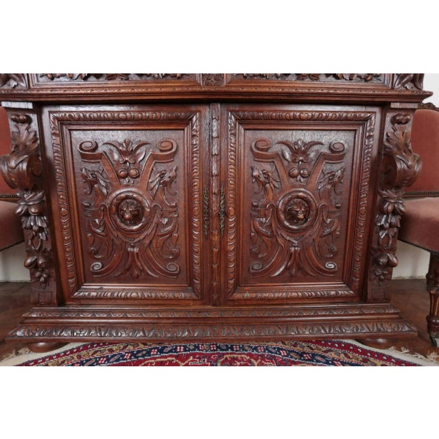 Richly Carved Neo-Renaissance Cabinet in Oak For Sale - Image 9 of 13
