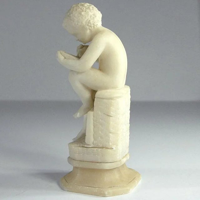 Stone Antique Italian Marble Sculpture of a Boy in the Style of Canova For Sale - Image 7 of 9