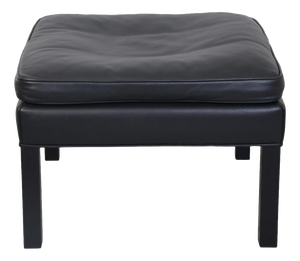 Model 2202 Ottoman in Black Leather by Børge Mogensen, 1990s
