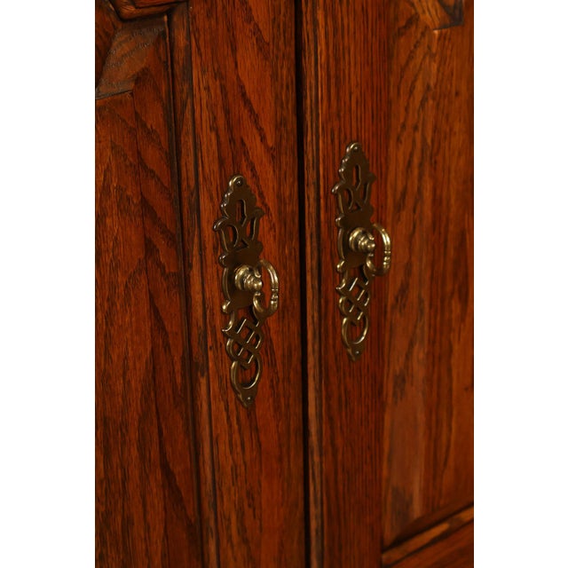 Ethan Allen Traditional Oak Lighted China Cabinet For Sale - Image 13 of 18