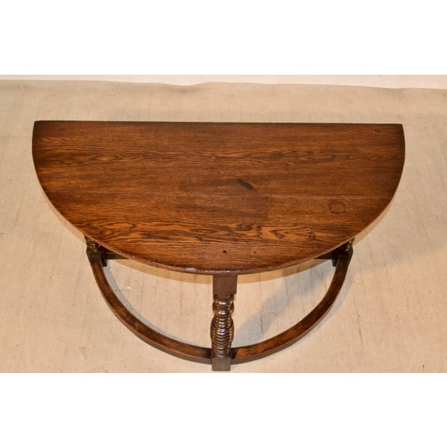 Brown 19th C English Demi-Lune Table For Sale - Image 8 of 10