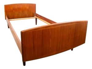 1960s Mid Century Danish Modern Bedframe Sm SingleTeak Bed Denmark Sannemanns Mobler