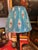 A handmade shade from a lovely vintage hand loomed Ikat cotton, measures top 8.5 bottom 16” side 13”