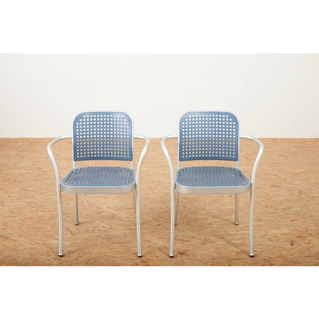 Silver Chair with Aluminum Frame by Vico Magistretti, 1989 For Sale - Image 5 of 12