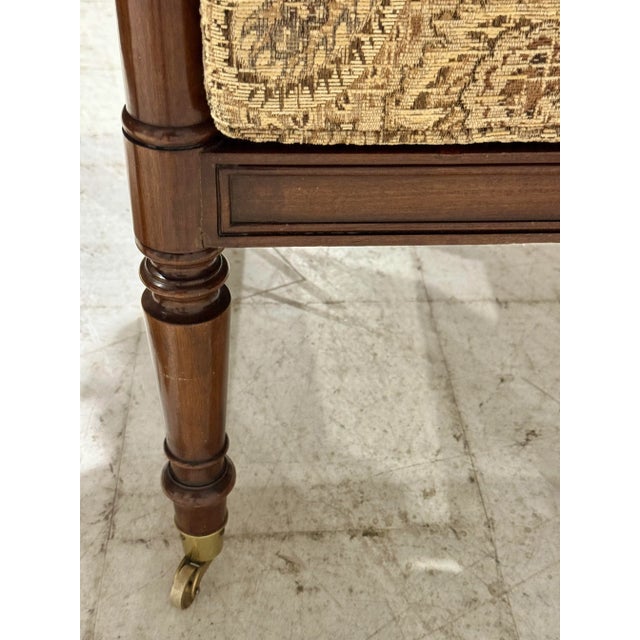 Wood Pair of Antique Mahogany Caned Bergere Chairs For Sale - Image 7 of 11