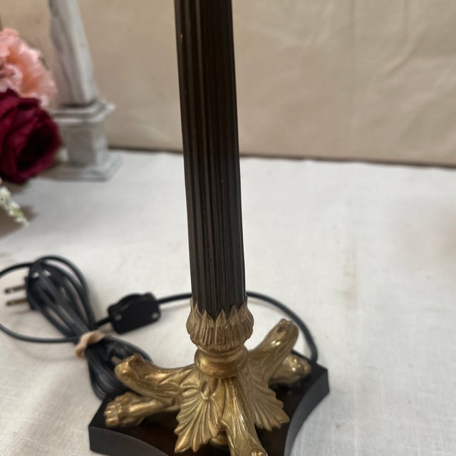 1970s 1970s Skinny Brass Lion Footed Table Lamp For Sale - Image 5 of 10