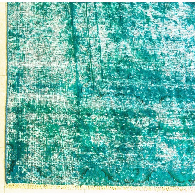 1930s Vintage Fine Hand Knotted Organic Wool Overdyed Rug,9'X12'2" For Sale - Image 5 of 7