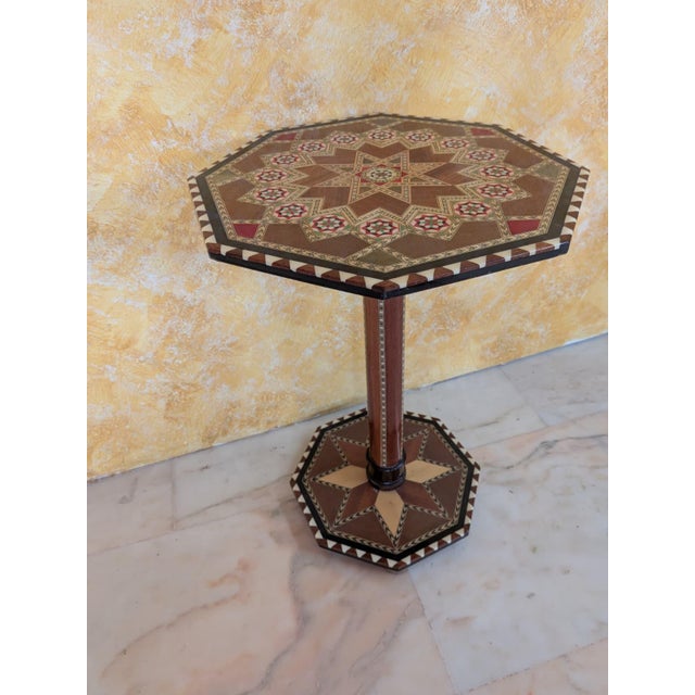 Marquetry Side Table, 1950 For Sale - Image 6 of 8