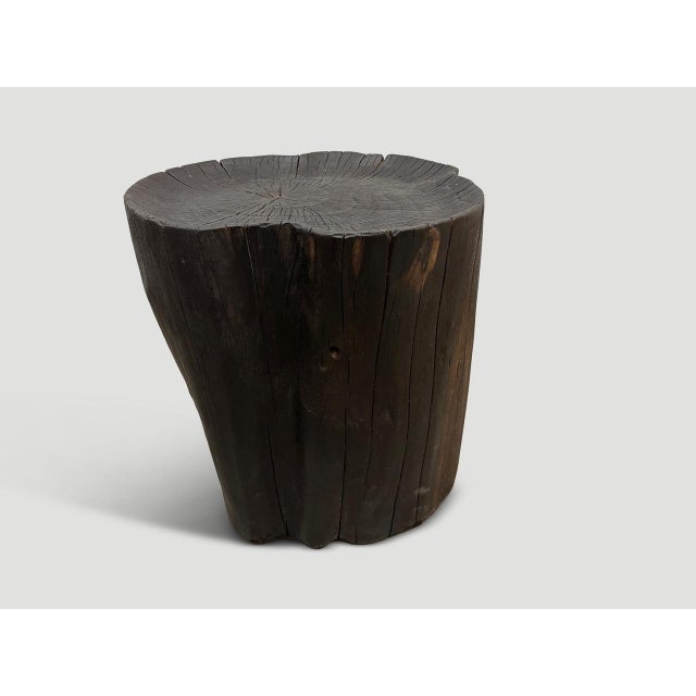 Andrianna Shamaris Charred Teak Wood Tray Side Table For Sale In New York - Image 6 of 6