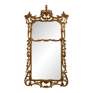 Vintage Chippendale Ornate Gold Gilt Mirror For Sale