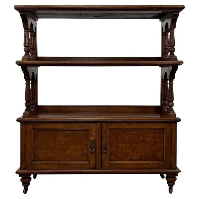 19th Century English Victorian Burr Walnut Cupboard with Shelves For Sale - Image 11 of 11