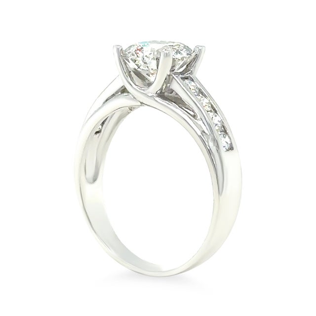 Metal Dcla Platinum Diamond Engagement Ring 2.60ct 6.8g, Size 8.5 For Sale - Image 7 of 9