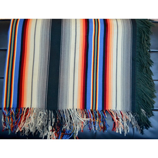 1910 Antique Black Striped Wool Throw Blanket - For Sale - Image 11 of 13