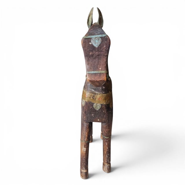 An exceptional Anglo-Indian folk art sculpture of a Marwari horse, hailing from the storied desert region of Rajasthan,...