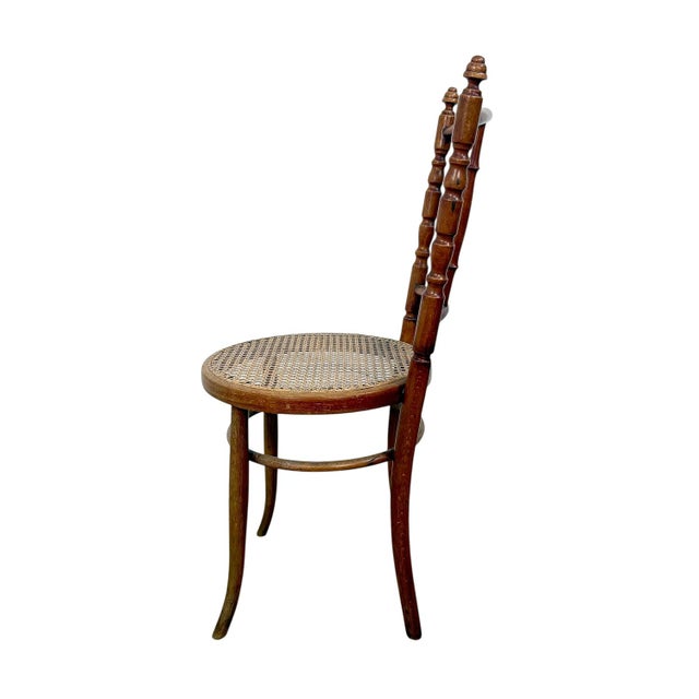 Antique Bentwood Café Chairs in the style of Thonet and Fischel, 1890s, Set of 4 For Sale - Image 3 of 7
