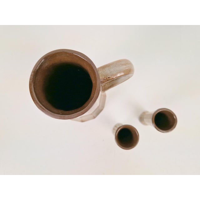 1950s Cubist Studio Pottery Pitcher and Cups, 1950s, Set of 3 For Sale - Image 5 of 6