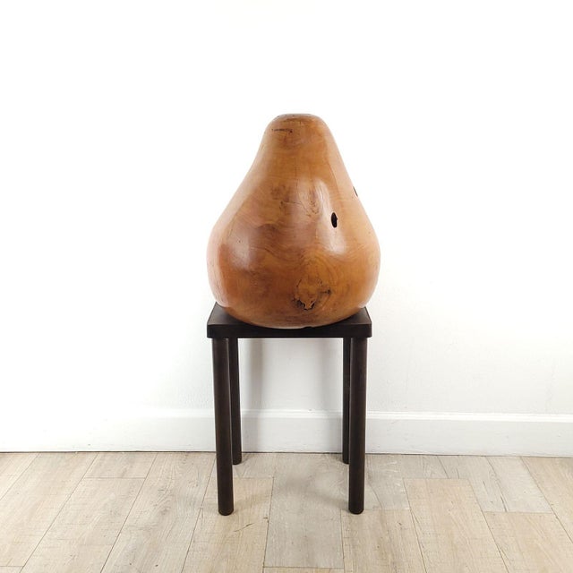 Treen Carving of a Pear in Pear Wood on Custom Stand For Sale - Image 4 of 9
