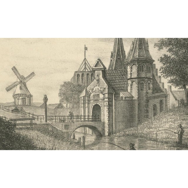 Paper Jan Bulthuis, Vrouwenpoort, Leeuwarden Historic Frisian City Gate View, 1790s, Print For Sale - Image 7 of 10