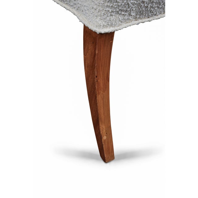 White Mid-Century Modern Sculptural Wing Chair For Sale - Image 8 of 9