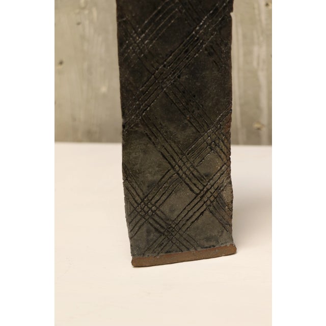 Studio Pottery Leaning Triangle Vase For Sale - Image 4 of 4