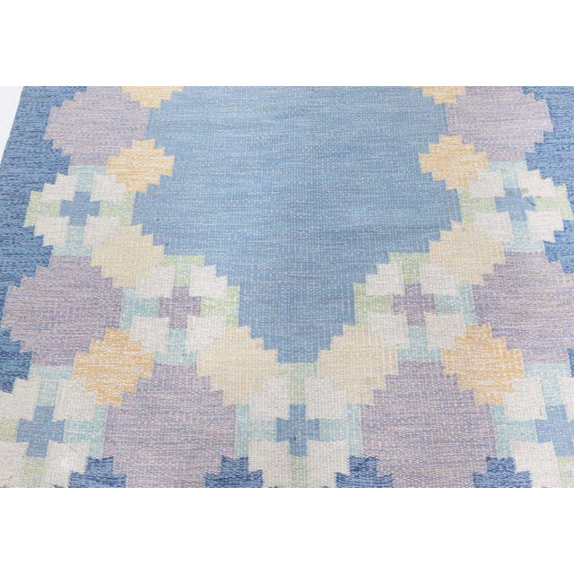 Mid-Century Modern Doris Leslie Blau Vintage Swedish Flat Woven by Ingegerd Silow For Sale - Image 3 of 7