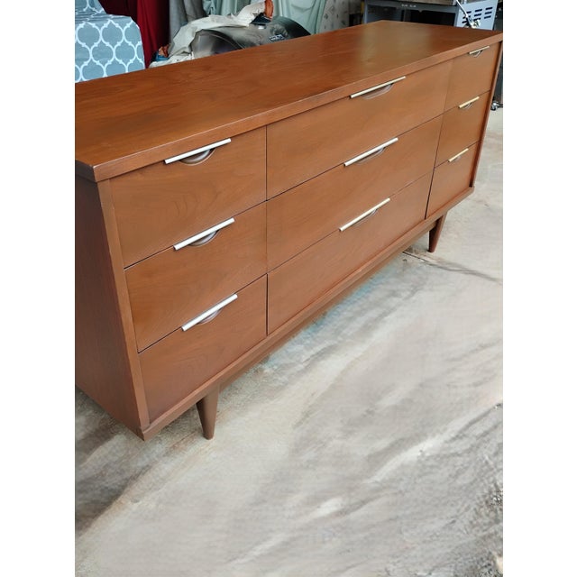 Wood Kent Coffey Tableau Lowboy Dresser Mid Century Modern For Sale - Image 7 of 11
