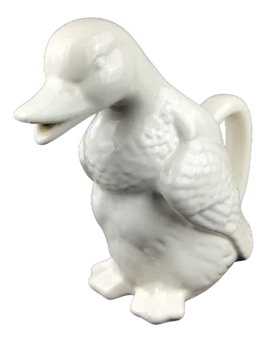 White Vintage Ceramic Porcelain Duck Pitcher