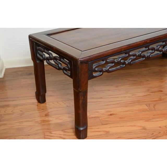 Wood 19th. C. Chinese Hardwood Low Coffee Table or Bench For Sale - Image 7 of 11