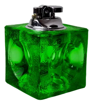 Green Ice Cube Lighter in Murano Glass attributed to Antonio Imperatore, Italy, 1970s