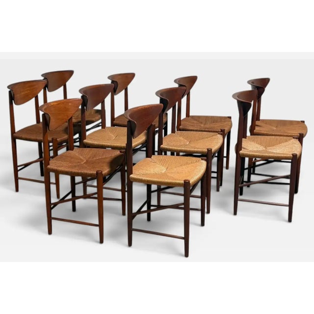 Soborg Mobelfabrik 1950s Danish Chairs by Peter Hvidt & Orla Mølgaard Nielsen for Søborg Møbelfabrik, Set of 10 For Sale - Image 4 of 6