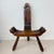 Spanish Brutalist Hand Carved Oak Tripod Chair, 1970s For Sale - Image 13 of 18