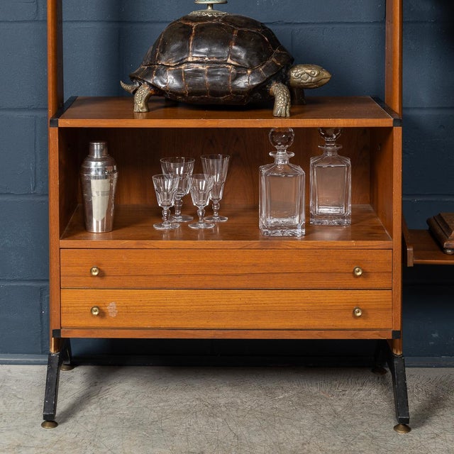 Vintage 20th Century Italian Modular Teak Wall Cabinet, 1960s For Sale - Image 15 of 18