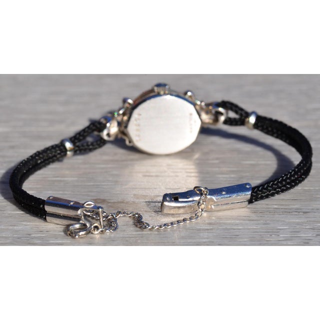 Mid 20th Century Ladies 14K White Gold Bulova Watch set with Diamonds For Sale - Image 4 of 6