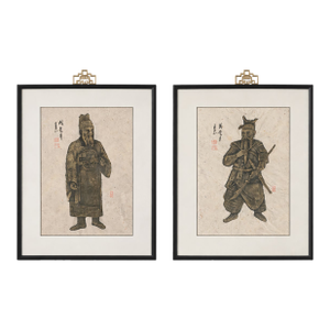 Mid-20th Century Chinese Rubbings – Astronomer & Warrior, After Han Dynasty, a Pair
