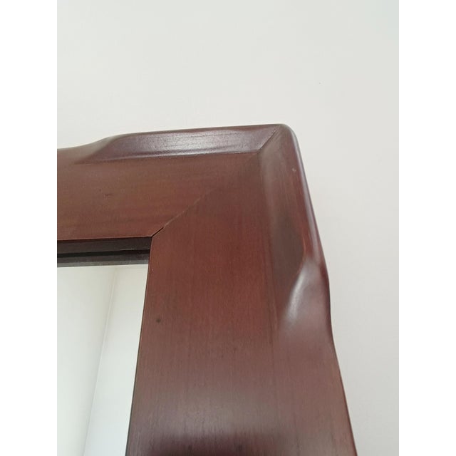 1970s Large Mirror in Cherry Wood, 1970s For Sale - Image 5 of 8