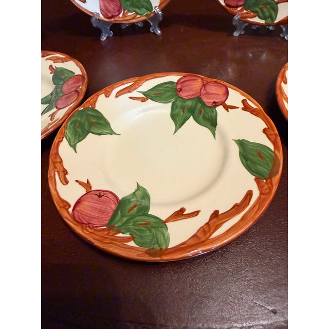 Franciscan China 1980s Franciscan Apple Bread Plate England Backstamp Hand Painted 6 1/8" - Set of 7 For Sale - Image 4 of 10