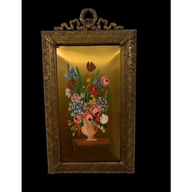 Baroque Jewelery Box and Pictures Set in Golden Nickel Silver, Set of 3 For Sale - Image 5 of 6