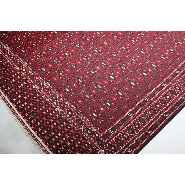 1930s Large Vintage Yamut Flatweave Kilim - Natural Vegetable Dyes - 6′10″ × 13′8″ For Sale - Image 5 of 13