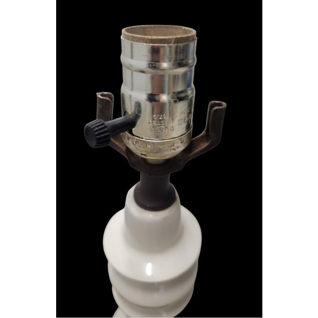 Lenox Vintage Traditional Wheat Crest Lenox Style White Gold Extra Tall Turned Table Lamps- A Pair For Sale - Image 4 of 10