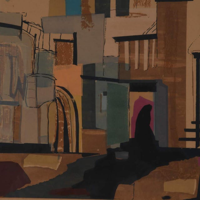 Mid 20th Century Framed Silkscreen Lithography Print of Riva Helfond's "Nauphia" For Sale - Image 5 of 7