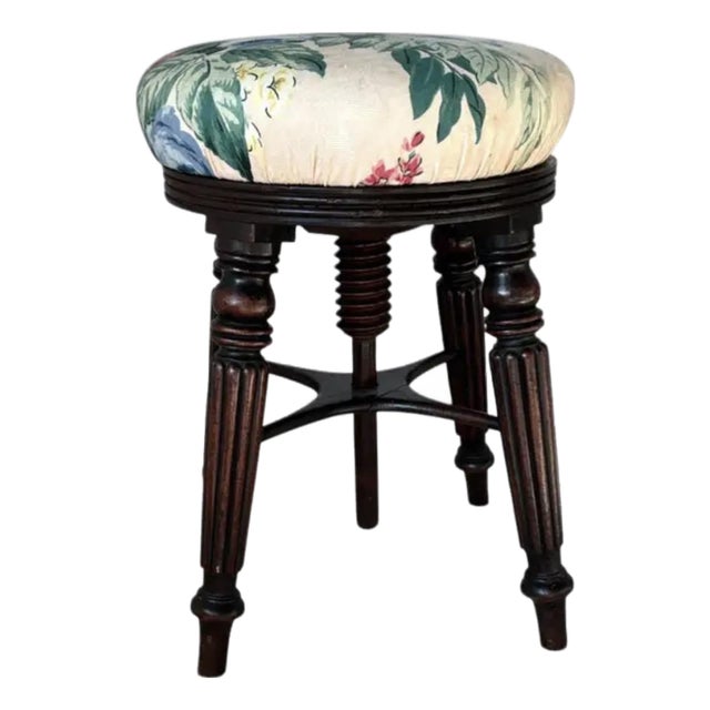 Adjustable English Mahogany Stool For Sale