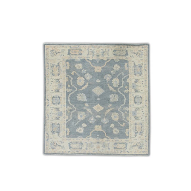 Modern Turkish Oushak Rug 5'7" x 5'11" For Sale In Houston - Image 6 of 6