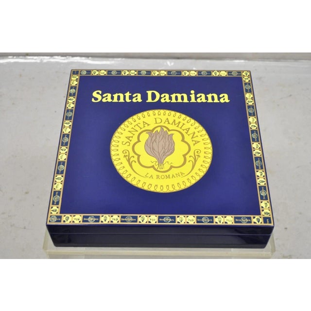 Santa Damiana La Romana Blue Lacquered Wood Cigar Humidor Box For Sale - Image 12 of 12