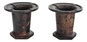 Industrial Iron Coladed Molds, France, 1940s, Set of 2