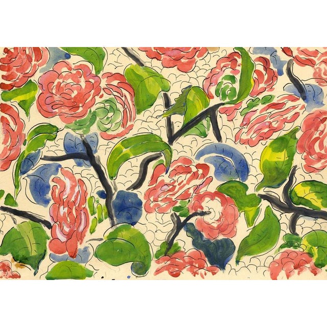 Modern Jean Mary Ogilvie, Vintage Floral Pattern Design, 1930s, Gouache For Sale - Image 3 of 3