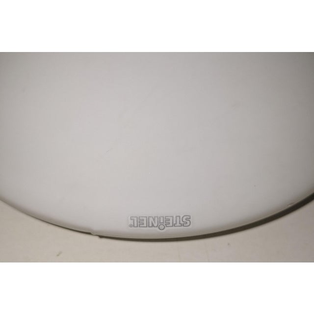 Metal Flat Vintage Ceiling Lamp with White Opal Glass Shade from Steinel, 1980s For Sale - Image 7 of 8