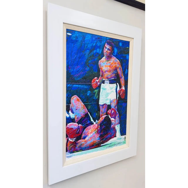Contemporary David Lloyd Glover Original Mixed Media Painting of Muhammed Ali vs Sonny Liston 2000's For Sale - Image 3 of 11