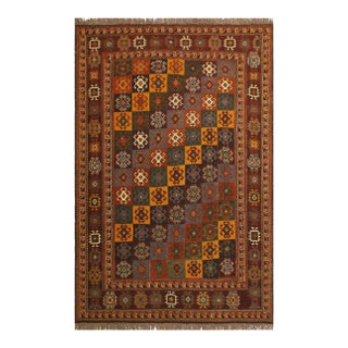 1970s Vintage Soumakh Rust Wool Rug - 4'11 X 6'5 For Sale
