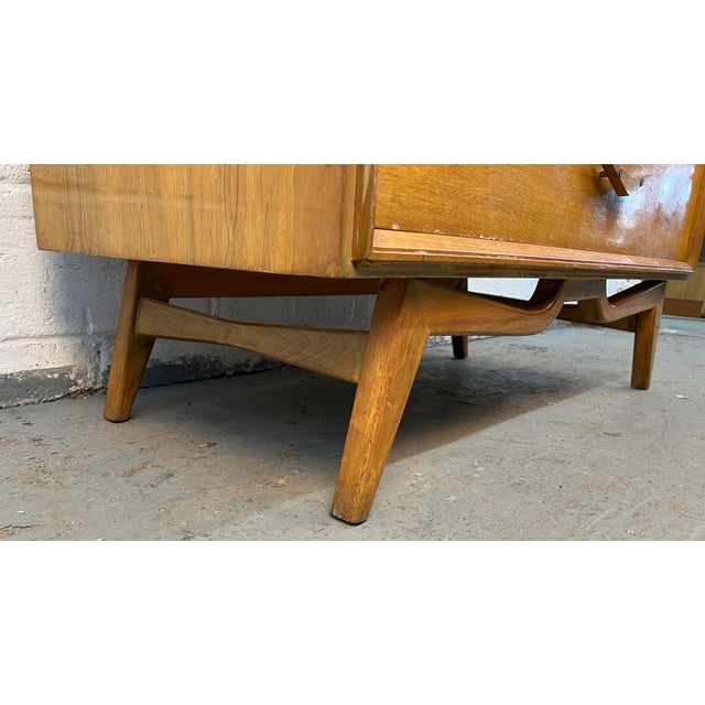 Unique Mid-Century Modern High-Boy Chest W/ Sculpted Handles For Sale - Image 15 of 17
